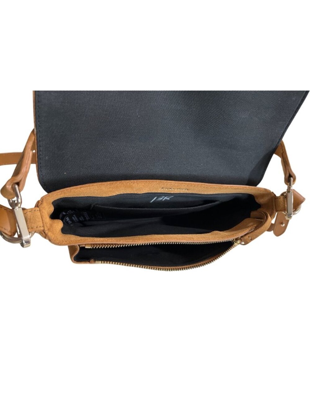 Anthropologie & Other Stories Folded Suede Shoulder Bag Clutch Tan Boho Leather - Picture 4 of 8